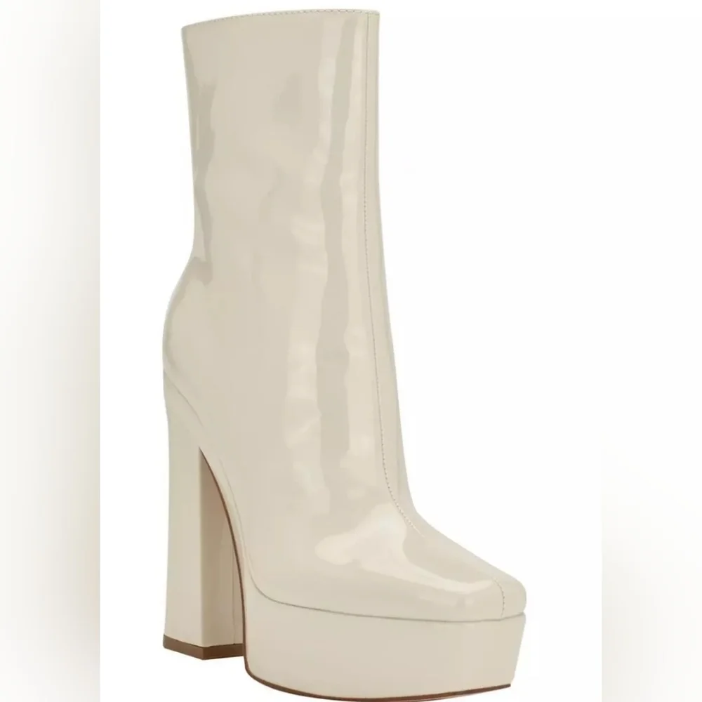 NWB Guess Womens Byra Zipper Square Toe Block Heel Platform boots booties_2